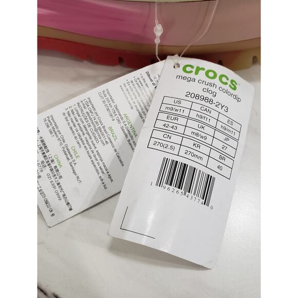 NEW WOMENS 11 - Unisex Crocs Mega Crush Colordip Clog 208988-2Y3 High Heel - Picture 3 of 8